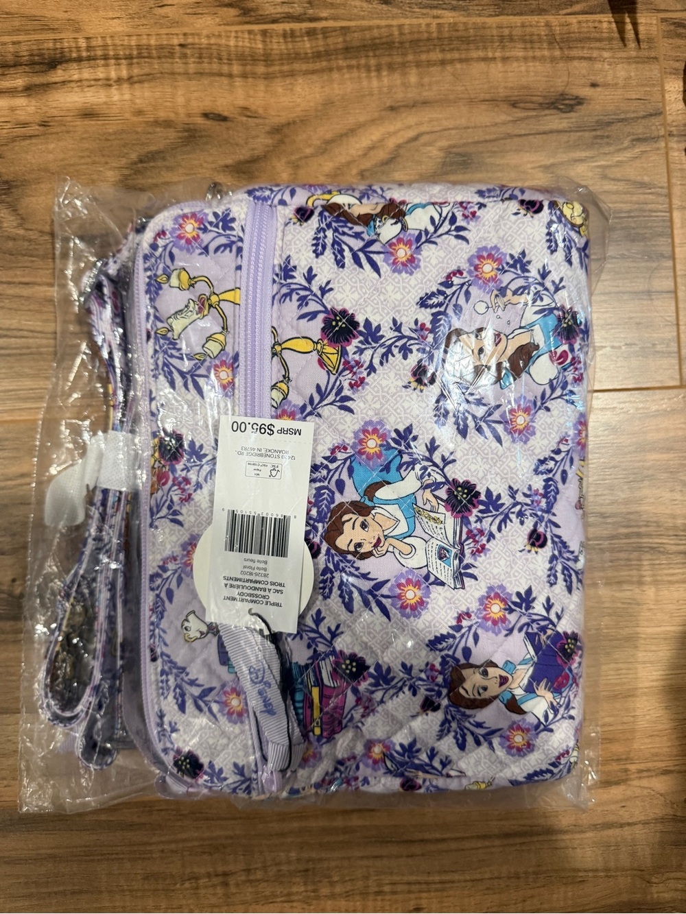 Vera Bradley Lavender Floral Disney Belle Crossbody Bag - Picture 1 of 1